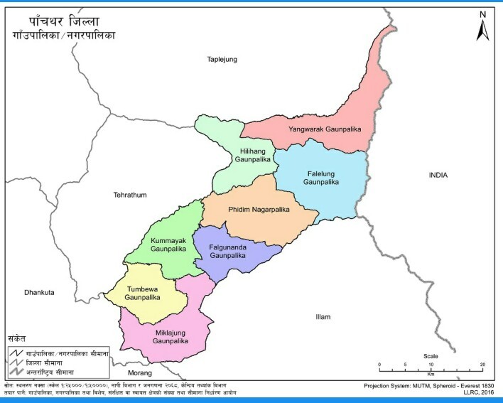 पाँचथर जिल्लाको नक्सा